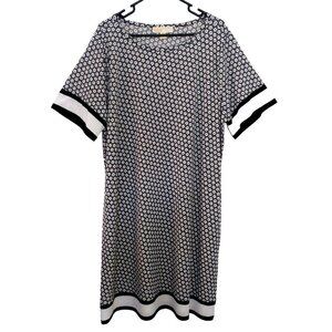 Michael Kors Women's Sheath Dress Black & White Floral Knee Length - 2X  NWT